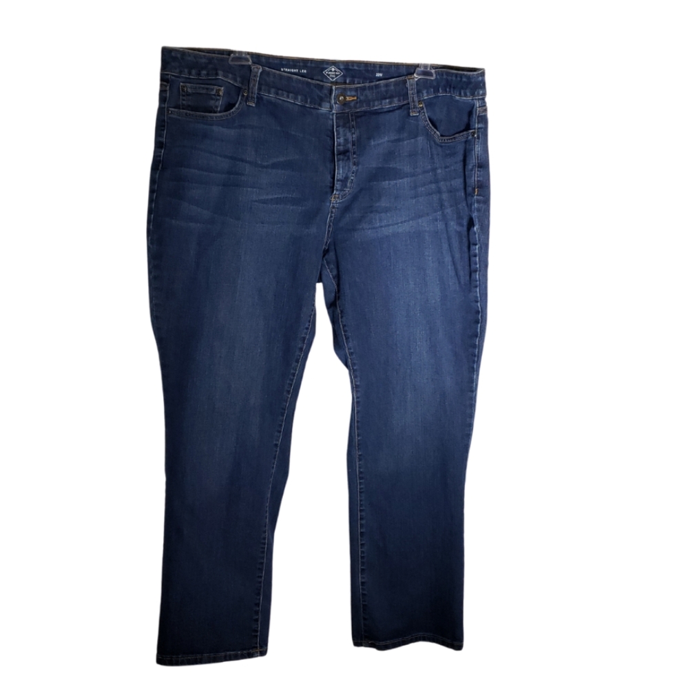 St John's Bay Dark Straight Leg Stretch Jeans 22W